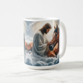 Mug Scène sereine de Compassion avec Jésus et Cheval (Devant droit)