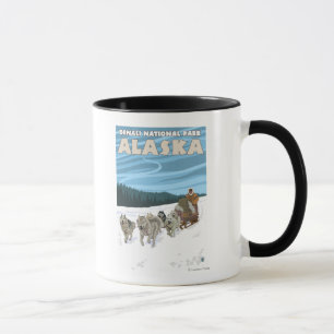 Mug Scène Sledding de chien - parc national de Denali,
