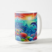 Mug Scène Sous-Marine Avec Dauphins (Devant droit)