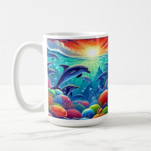 Mug Scène Sous-Marine Avec Dauphins (Gauche)