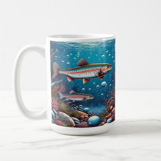 Mug Scène sous-marine avec truite (Gauche)