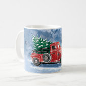 Mug Scène vintage de camion de Noël (Devant gauche)