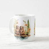Mug Scène Woodland 2 Beavers Wetland (Devant gauche)