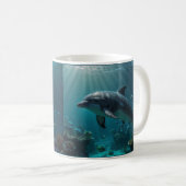 Mug Scènes de dauphins sous-marins bleu turquoise (Devant droit)