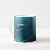 Mug Scènes de dauphins sous-marins bleu turquoise (Devant gauche)