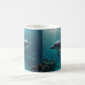 Mug Scènes de dauphins sous-marins bleu turquoise (Centre)
