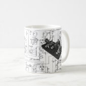 Mug Schéma de clé radio du code Morse (Devant droit)