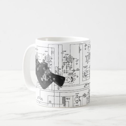 Mug Schéma de clé radio du code Morse (Devant gauche)