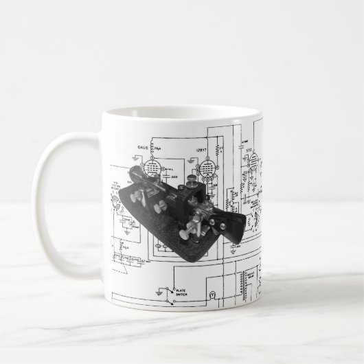 Mug Schéma de clé radio du code Morse (Gauche)