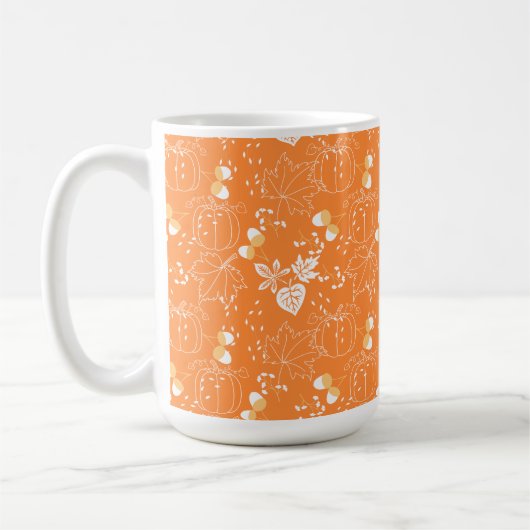 Mug Schéma de potiron et de potiron d'automne (Gauche)