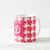 Mug schéma floral botanique monogramme minimal et élég (Devant droit)