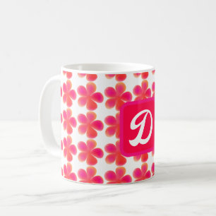 Mug schéma floral botanique monogramme minimal et élég