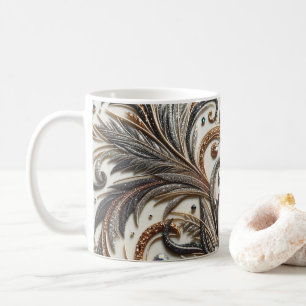 Mug Schéma floral brillant avec pierre de gemme