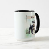 Mug Schnauzer Aquarelle Chien Personnalisé (Devant droit)