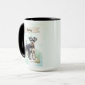 Mug Schnauzer Aquarelle Chien Personnalisé (Devant gauche)