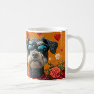 Mug Schnauzer aux Roses du Cœur pour la Saint-Valentin