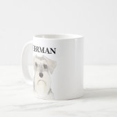 Mug Schnauzer blanc et gris personnalisé (Devant gauche)
