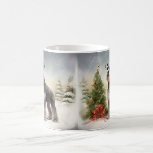 Mug Schnauzer Chien à Noël de neige (Centre)
