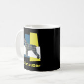 Mug Schnauzer Chien Jaune et Grille Noire Café (Devant gauche)