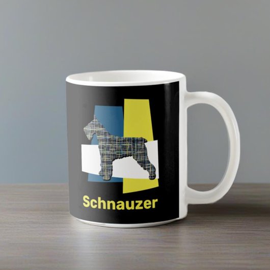 Mug Schnauzer Chien Jaune et Grille Noire Café