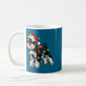 Mug Schnauzer Christmas Dog Christmas Lights Santa Hat (Gauche)
