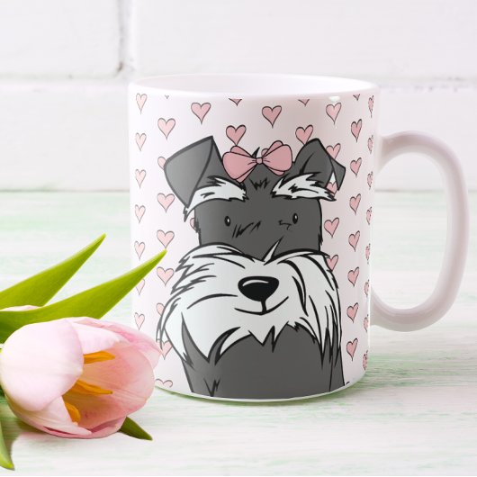 Mug Schnauzer coeurs mignons