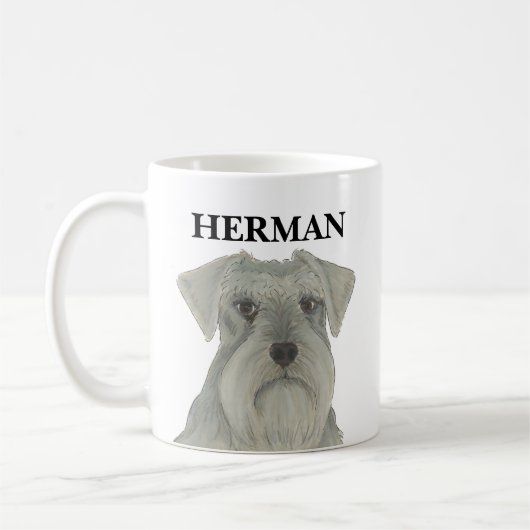 Mug Schnauzer d'argent gris personnalisé (Gauche)
