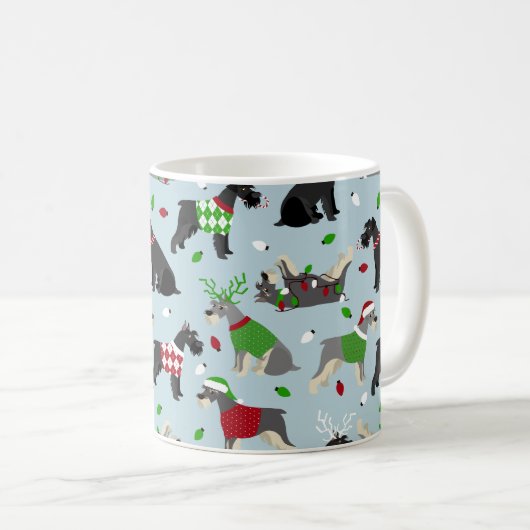 Mug Schnauzer de Noël (Devant droit)