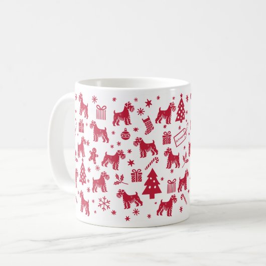 Mug Schnauzer Design de Noël (Devant gauche)