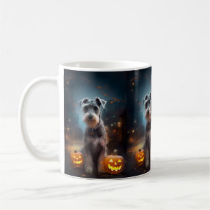 Mug Schnauzer d'Halloween avec la peur Citrouille