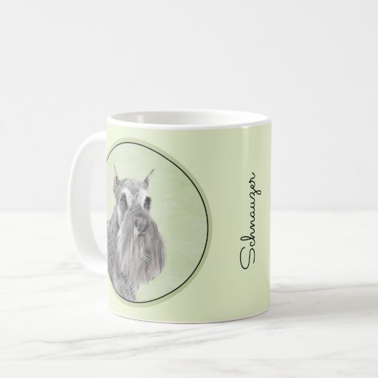 Mug Schnauzer (Giant, Standard) Peinture - Chien Art (Devant gauche)