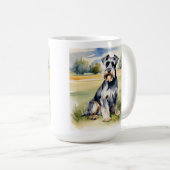 Mug Schnauzer miniature Aquarelle - Art Chien Imprimer (Devant droit)