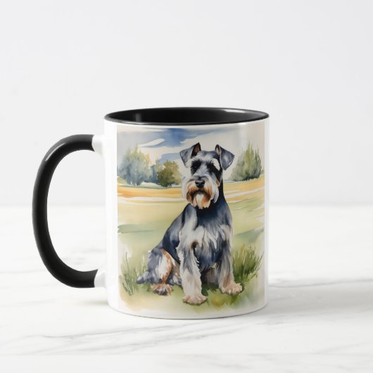 Mug Schnauzer miniature Aquarelle - Art Chien Imprimer (Gauche)