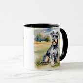 Mug Schnauzer miniature Aquarelle - Art Chien Imprimer (Devant droit)