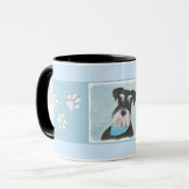 Mug Schnauzer (Miniature) Peinture - Chien original mi (Devant gauche)