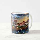 Mug Schnauzer Noël Bateau Fêtes (Devant droit)