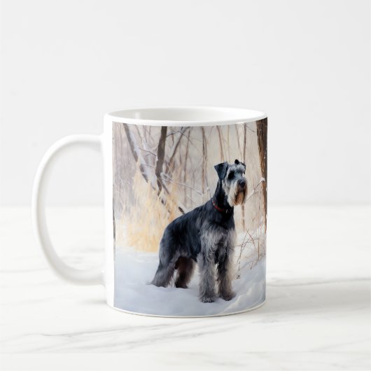 Mug Schnauzer Qu'il neige Noël (Gauche)