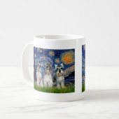Mug Schnauzers (trois) - Nuit étoilée (Devant gauche)