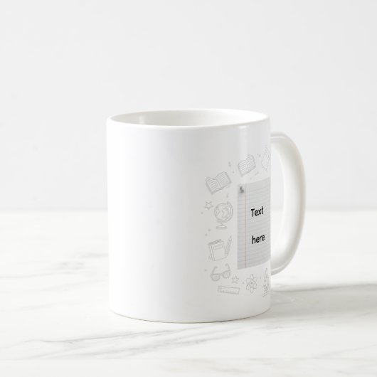 Mug School Doodle Notebook Design Teacher Gift (Devant droit)