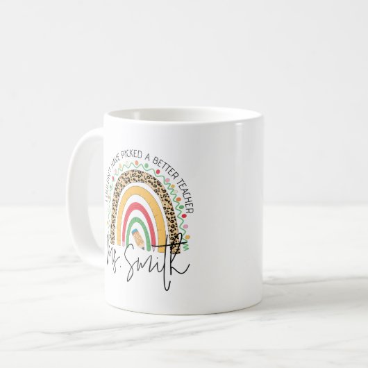 Mug School Teacher Rainbow Custom Thank your Gift (Devant gauche)