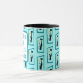 Mug Schrödinger's Cat Mid Century Moderne bleu pâle (Centre)