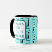 Mug Schrödinger's Cat Mid Century Moderne bleu pâle (Devant gauche)