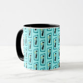 Mug Schrödinger's Cat Mid Century Moderne bleu pâle (Devant gauche)