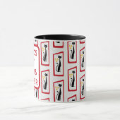 Mug Schrödinger's Cat Mid Century Rouge moderne (Centre)