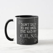 Mug Science amusante Caféine Molécule - Ne me parlez p (Gauche)