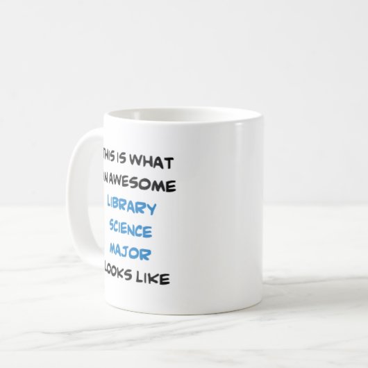 Mug science de bibliothèque majeure, génial (Devant gauche)