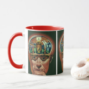 Mug Science-fiction vintage, Cerveau d'alien en labora