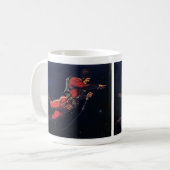 Mug Science-fiction vintage d'astronaute dans l'espace (Devant gauche)