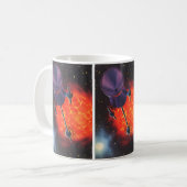 Mug Science-fiction vintage, fusée de science-fiction, (Devant gauche)