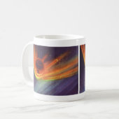 Mug Science-fiction vintage, fusée lumineuse dans l'es (Devant gauche)